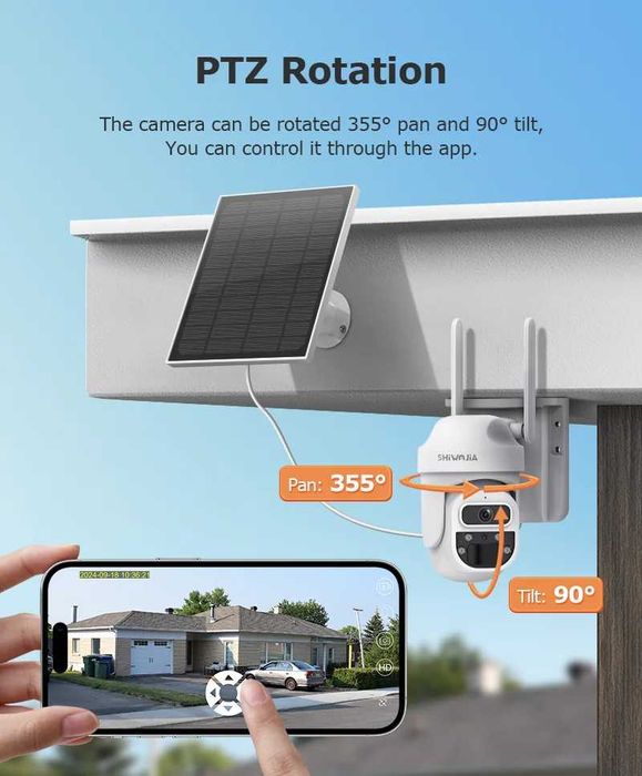 Зовнішня 4G камера SHIWOJIA Zoom 5MP сонячна панель акумулят 7800 mAh