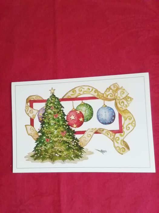 Postal de Natal, pintado com o pé