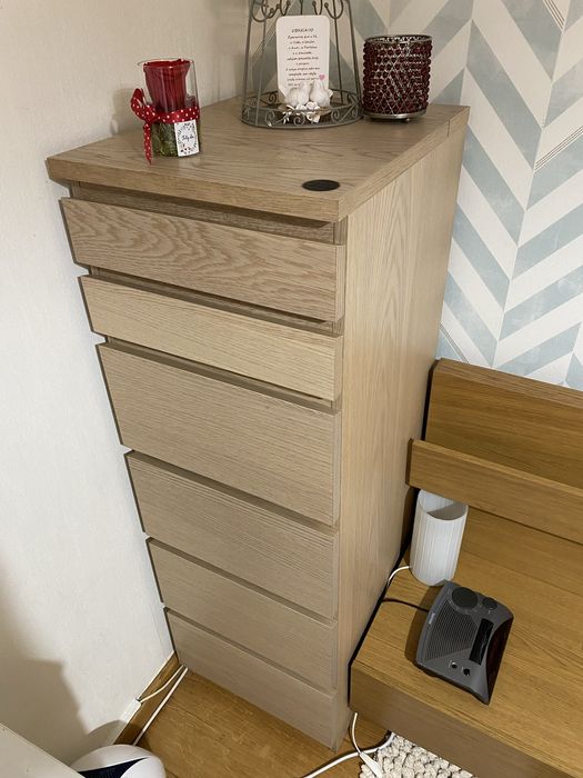 Camiseiro MALM IKEA – 6 Gavetas (Carvalho)