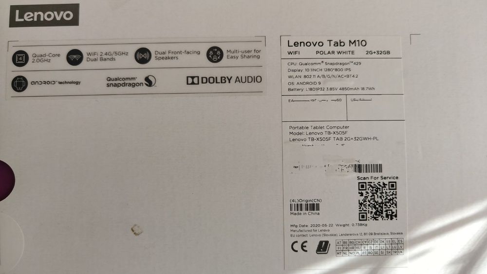 Tablet Lenovo M10 tb x505f