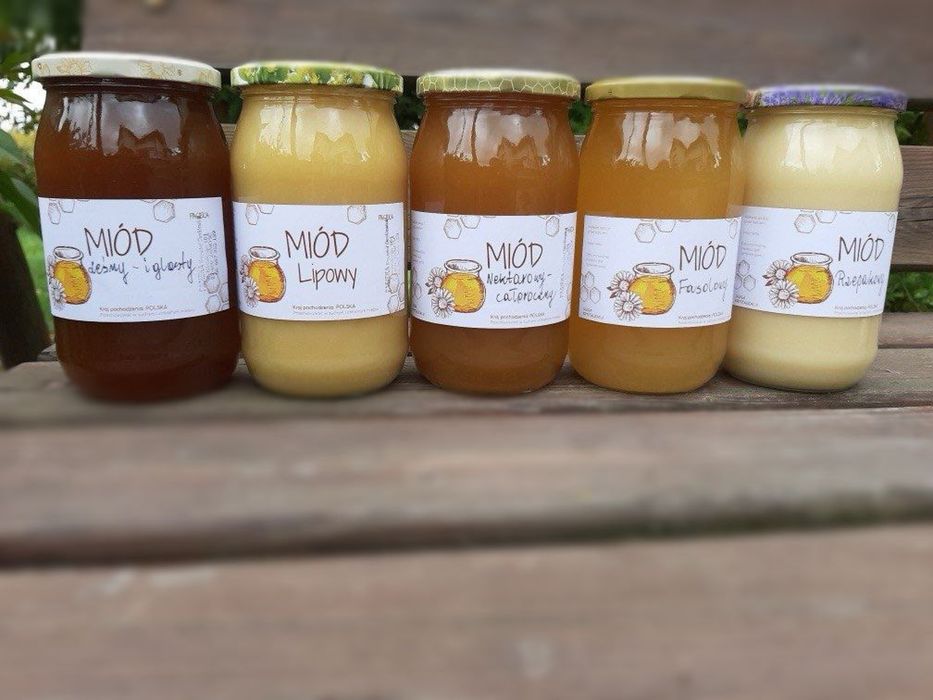 Zestaw 3 miodów: lipwy, lesny iglasty, całoroczny. Naturalny