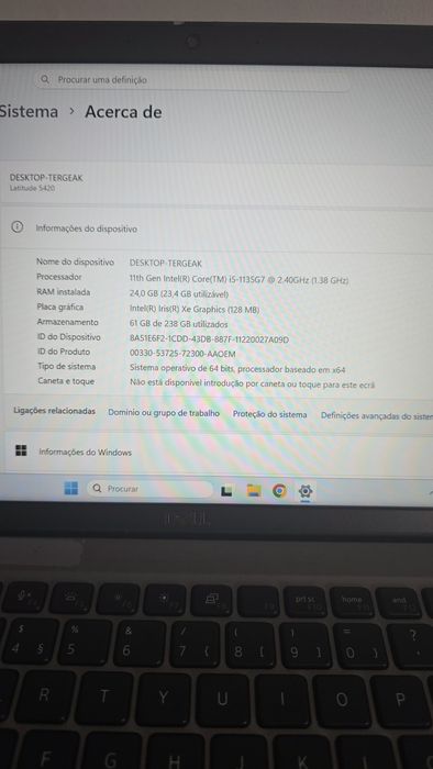 Portátil Dell Latitude 5420 i5 11ª Geração | 24GB RAM | SSD 256GB