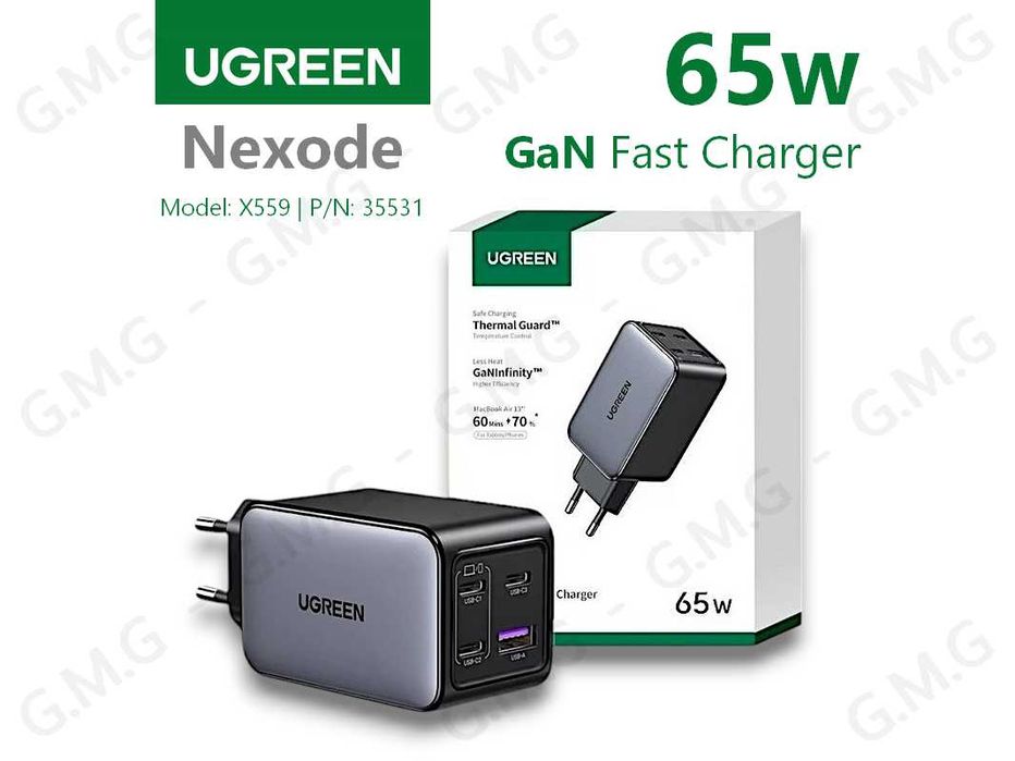 Зарядні пристрої UGREEN Nexode GaN Fast Charger 65W