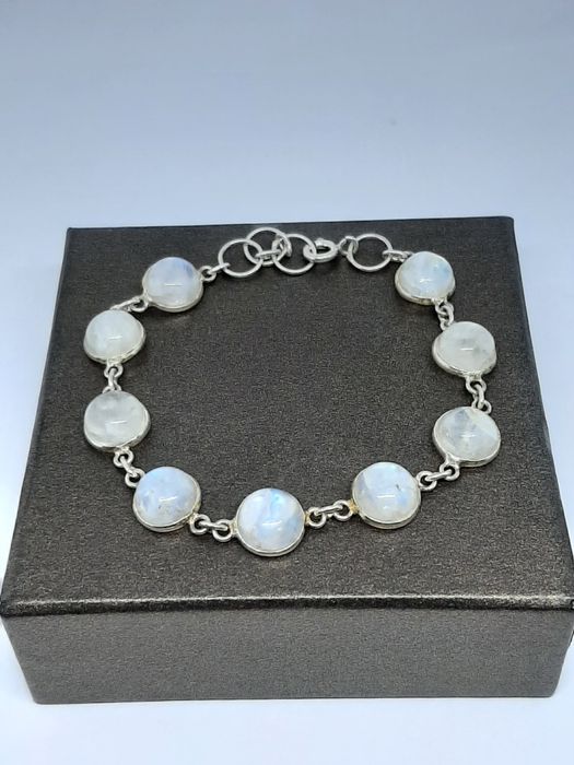 Bransoletka ze srebra, srebro 925, kamień księżycowy