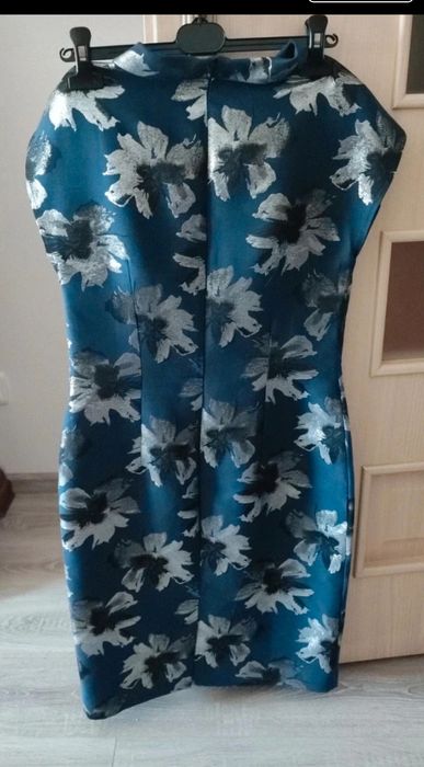Sukienka niebiesko srebrna