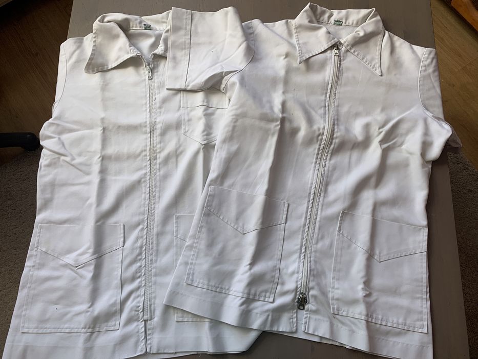 2x bluza kucharska biała na zamek  unisex