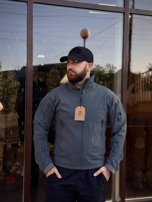 Куртка-вітровка тактична YINREN PRIME Shadow Grey®️ Сіра військ