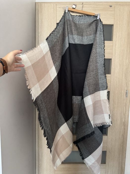 Duży Szal chusta oversize TOP SECRET kolor: pudrowy róż / beż, szary