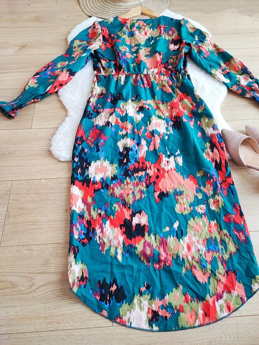 Koszulowa midi sukienka M 38 wesele wieczorowa