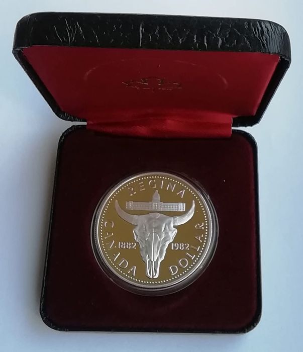 Канада 1 долар 1982р.СРІБЛО.ПРУФ. 100 років місту Реджайна.
