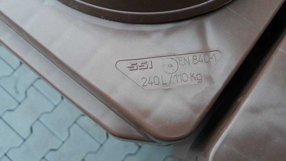 Pojemnik na BIO odpady kosz na śmieci brązowy atest EN 840 DOSTAWA !