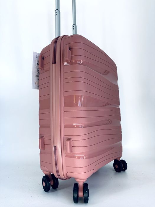 Nowa PP elastyczna walizka mała kabinowa pudrowy róż