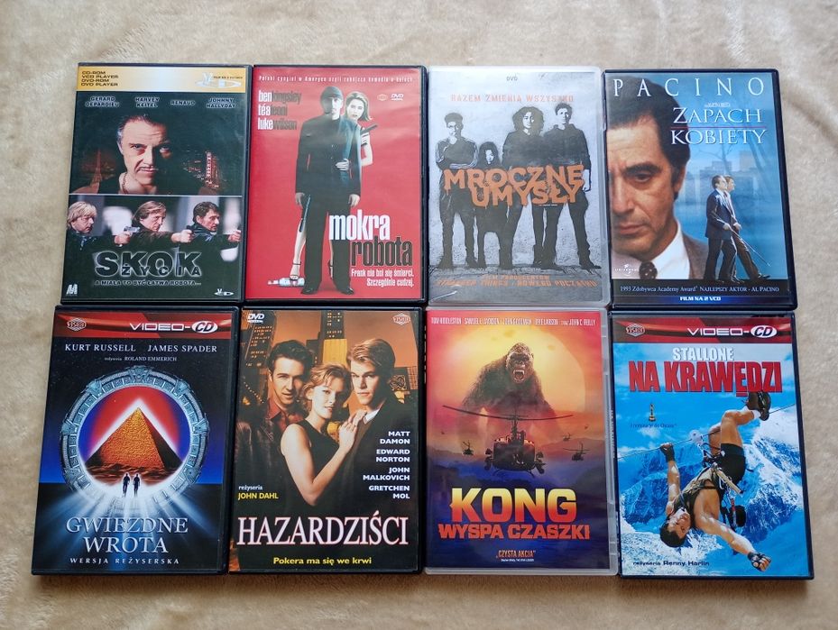 Zestaw 8 filmów na DVD/VCD