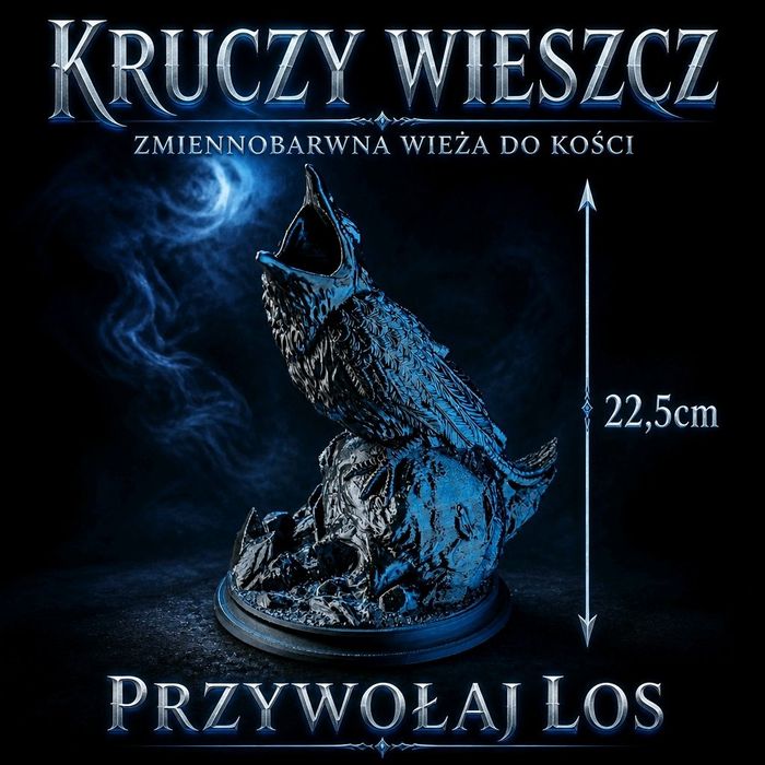 Zmiennobarwna Wieża do Kości Kruczy Wieszcz Zgodna z DnD Pathfinder