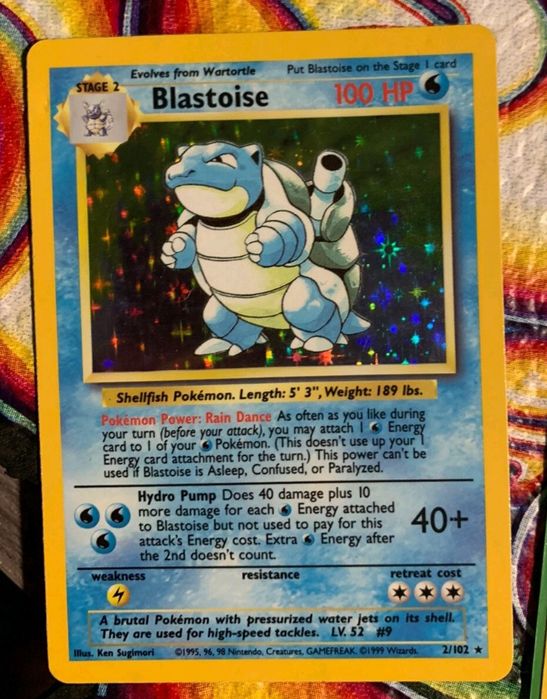 Carta pokemon Blastoise 100HP