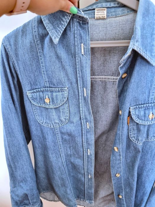 Camisa estilo ganga 100% algodão, tamanho 40