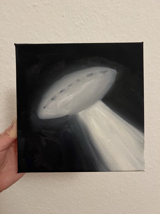 Картина на полотні «НЛО», 20 х 20 см, інтерʼєр,декор,сканді.