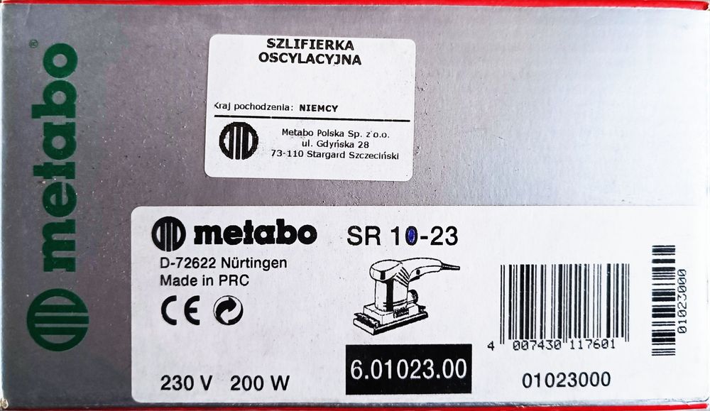 Szlifierka oscylacyjna METABO SR 10-23 Intec