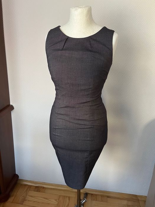 Elegancka sukienka grafitowa r. 36