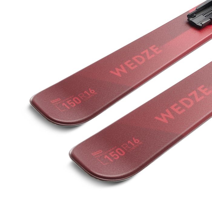 SKIS DE PISTA HOMEM COM FIXAÇÃO - CROSS 150 - VERMELHO E BORDEAUX