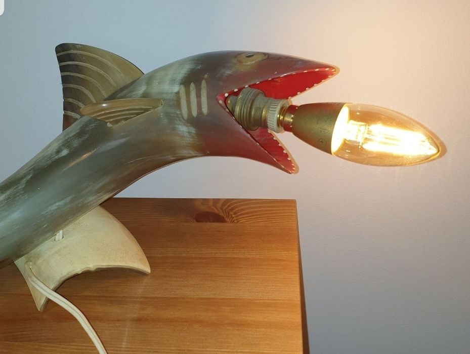 Candeeiro antigo em corno e osso artesanal