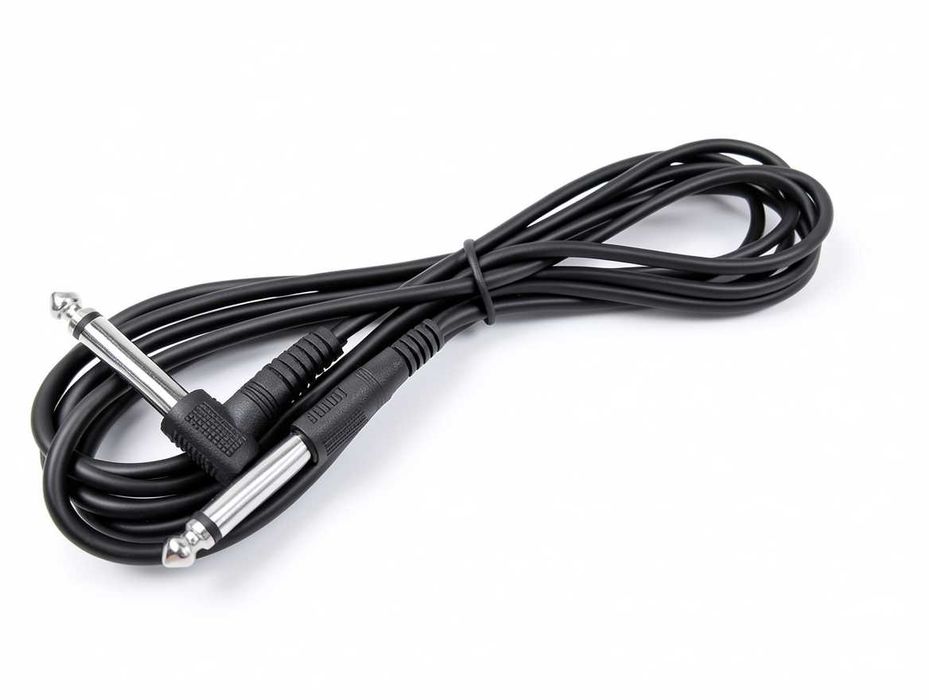 C145 Kabel Gitarowy Przewód Jack 6.3mm Prosty Kątowy Do Gitary Basowej Instrumentów Muzycznych Wzmacniacza Nagłośnienia Solidny Czarny Ekranowany 3m