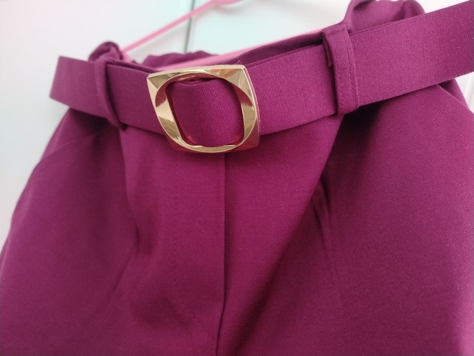 Spodnie bordo pasek uni