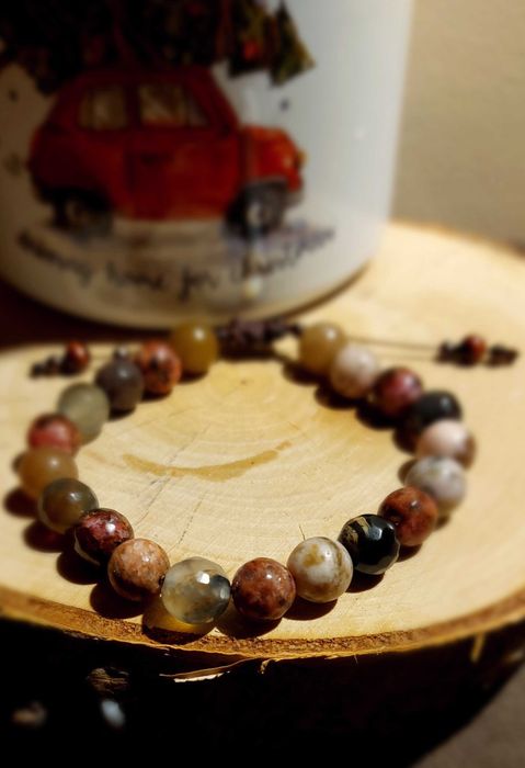 Bransoletka handmade rodoni chryzokola agat Justone Jewelry