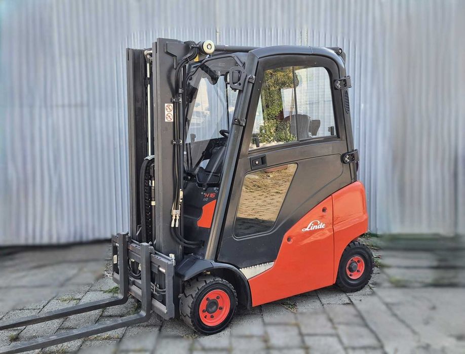 Linde H16 • TRIPLEX + wolny skok • KABINA • 4 sekcje • niski wózek widłowy • możliwy LEASING