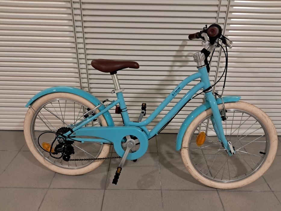 Bicicleta aro 20 btwin azul, abaixou