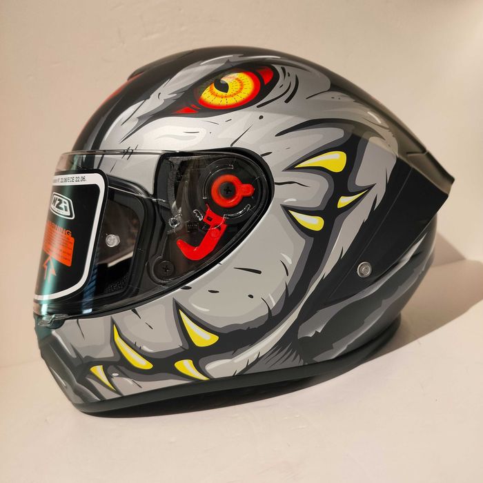 Capacete NZi T-rex c/viseira escura+transparente mota novo