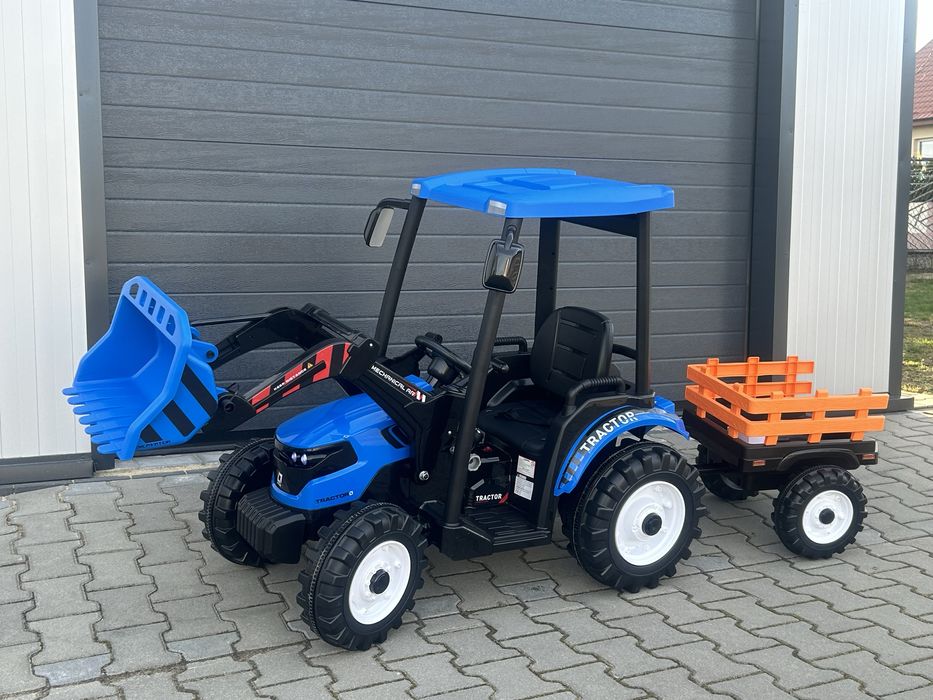 Olbrzymi Traktor na akumulator z przyczepą 24V, Moc 400Watt PILOT
