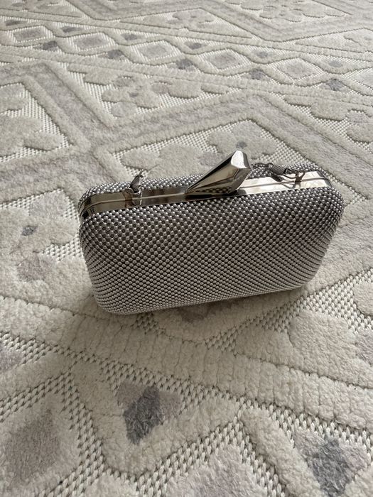 Сумочка клатч срібного кольору