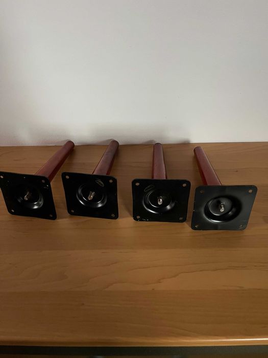 Drewniano-metalowe nogi do mebli 4 sztuki PRL