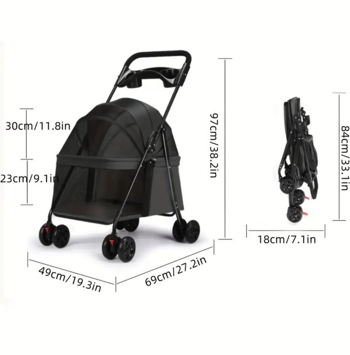 Візок коляска для собак та котів зооколяска