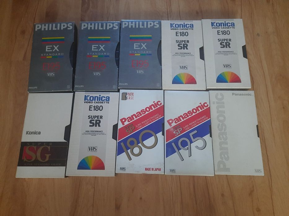 Zestaw kaset VHS  Konica,Philips,Panasonic