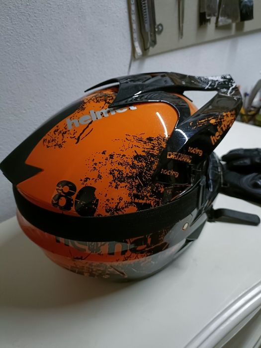 Capacete Cross/Enduro + Óculos + Luvas