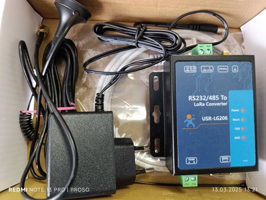 Перетворювач порту USR-LG206-L-P RS232/RS485 в LoRa 398-525 Mhz