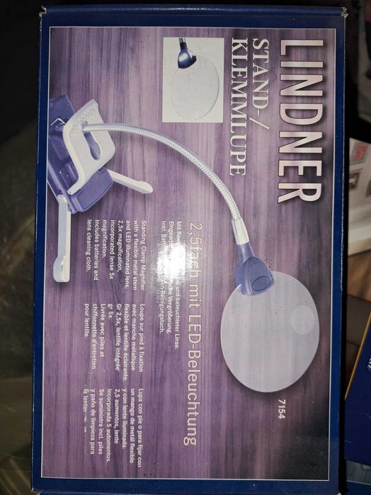 Lupa biurkowa LED Lindner znaczki monety kolekcje