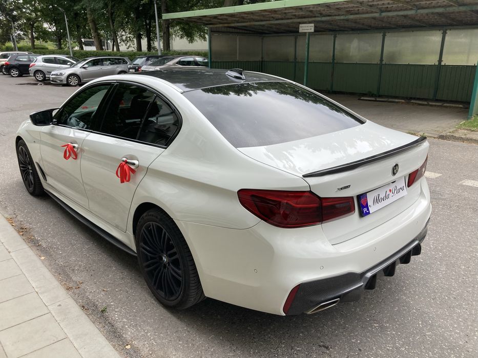 Samochod na slub biale BMW 5 samochodo slubu auto na wesele z kierowca