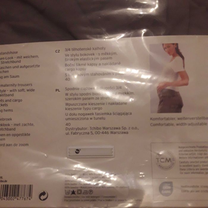Spodnie ciążowe 3/4 nowe, na lato, tchibo, 40-42 L/XL