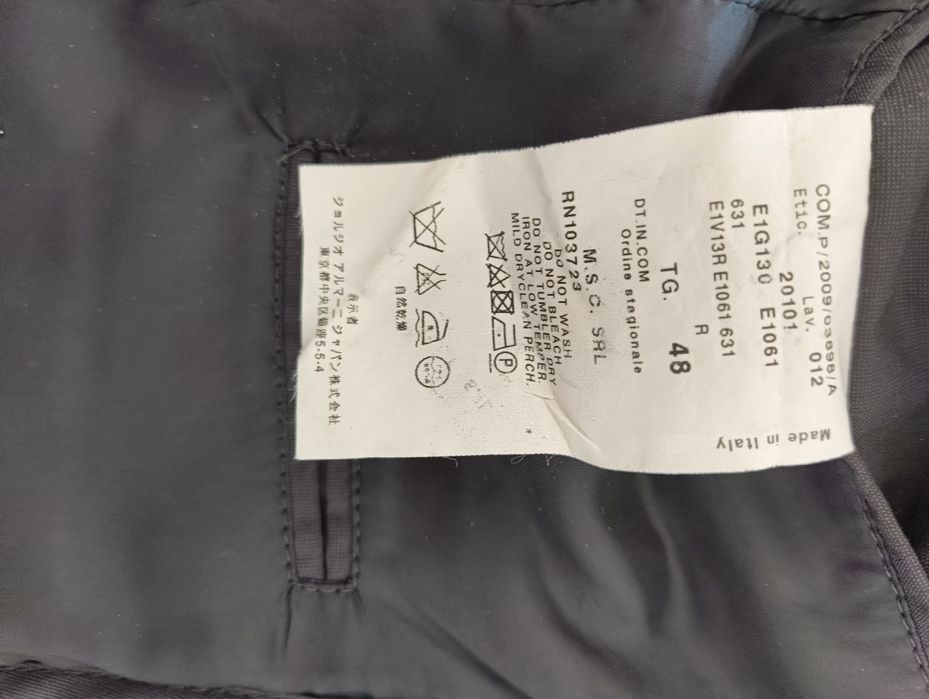 Blazer Homem Emporio Armani Preto 100% Lã Virgem Made in Italy
