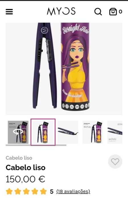 Prancha a vapor nova da myos