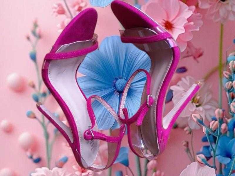 Сексі босоніжки на шпильці замшеві