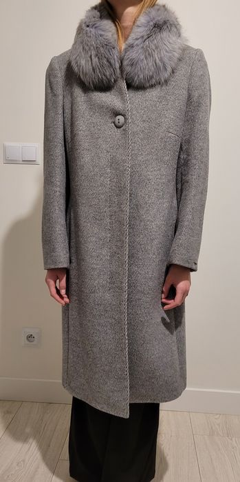 Dziekański płaszcz wełna, angora 40