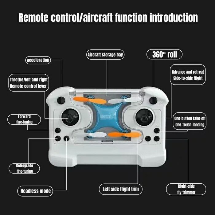 Mini Drone Portátil RC Iniciantes