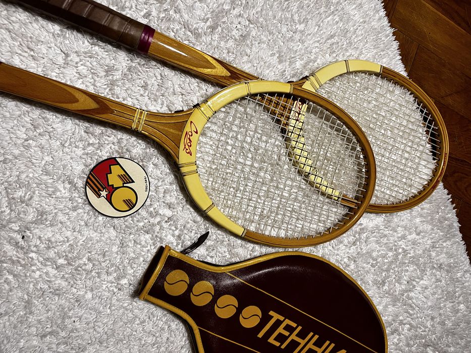 Тенісні ракетки «Союз» СРСР 1985 р. + оригінальний чохол | Подарунок контр-адміралу до 40-річчя Перемо