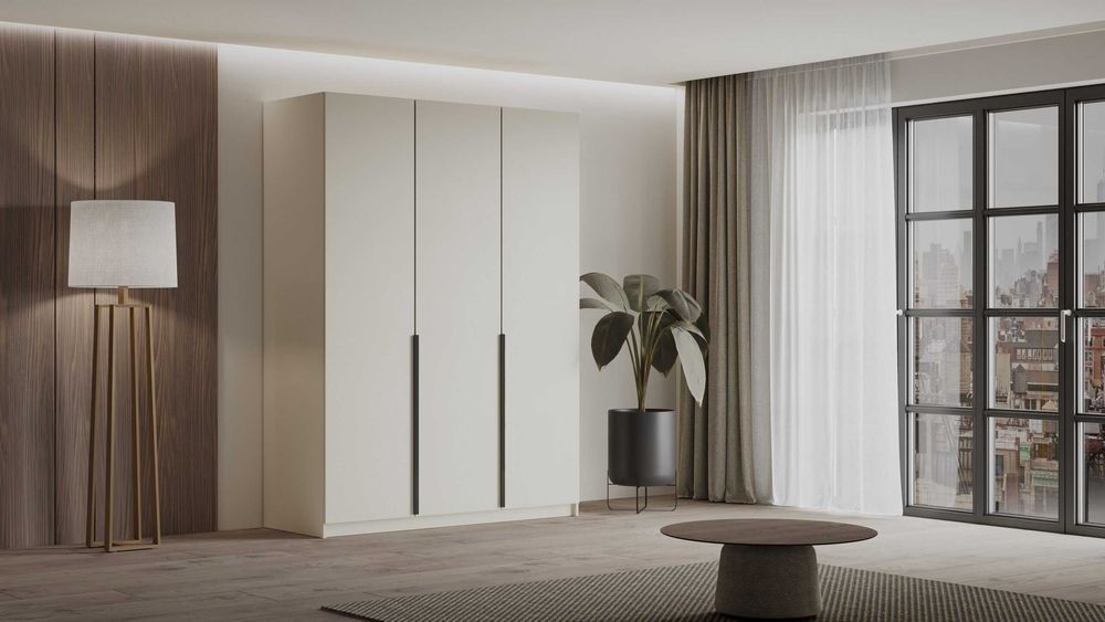 Dostawa gratis! Szafa trzydrzwiowa LIZA 150 KOLOR BIAŁY/KASZMIR/CZARNA