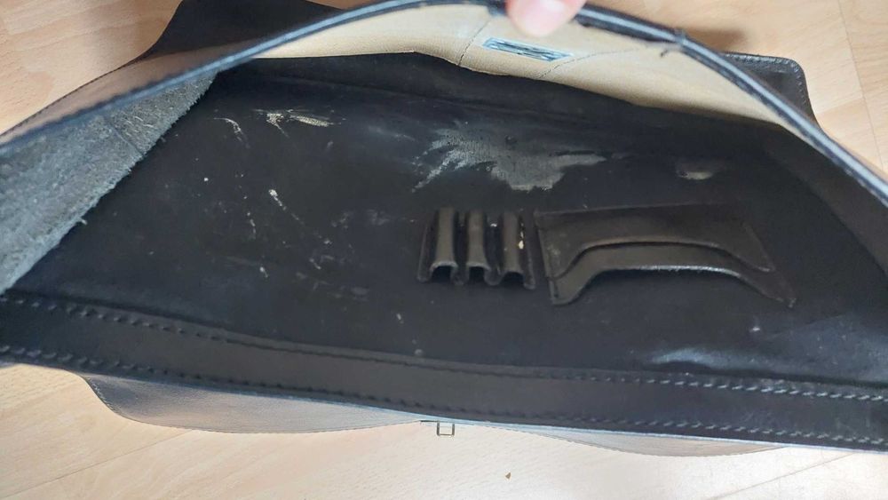 Unikatowa, duża skórzana teczka/ aktówka, Vintage!