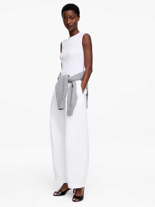 Білі штани баггі Arket Barrel-Leg Cotton Trousers оригінал